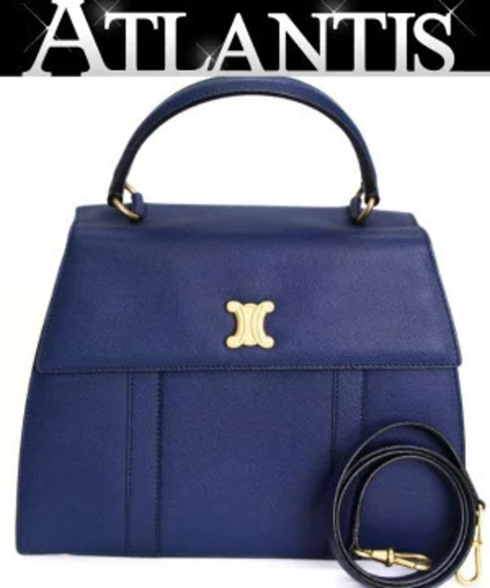 Celine Triomphe Bag Leather Blue